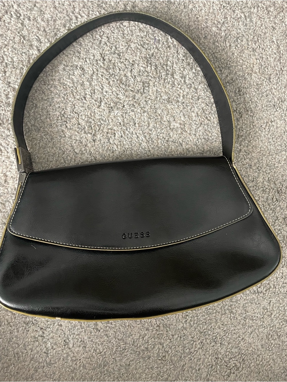 Vintage 90’s GUESS Baguette Black Shoulder Bag